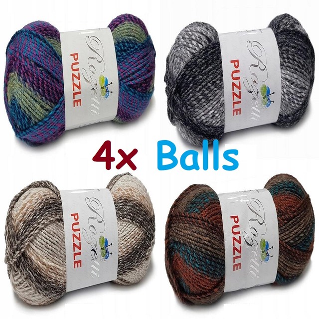 4 Balls - Rozetti Puzzle Yarn 4x200g Himalaya Hand Knitting